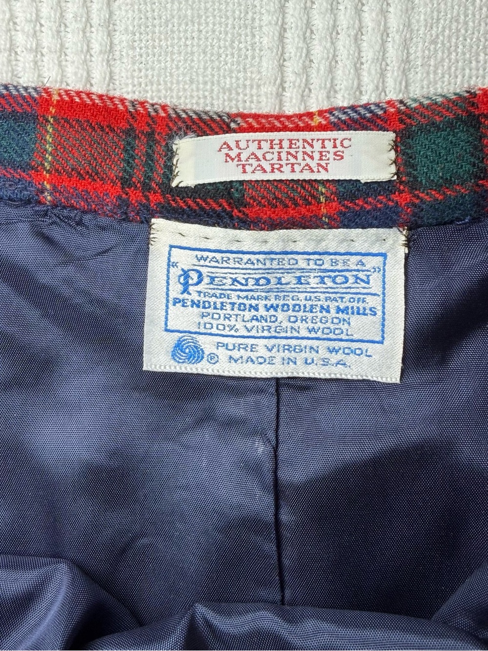 Pendleton Red Tartan Plaid Wool Lined Skirt Size 16/18 - Picture 3 of 9